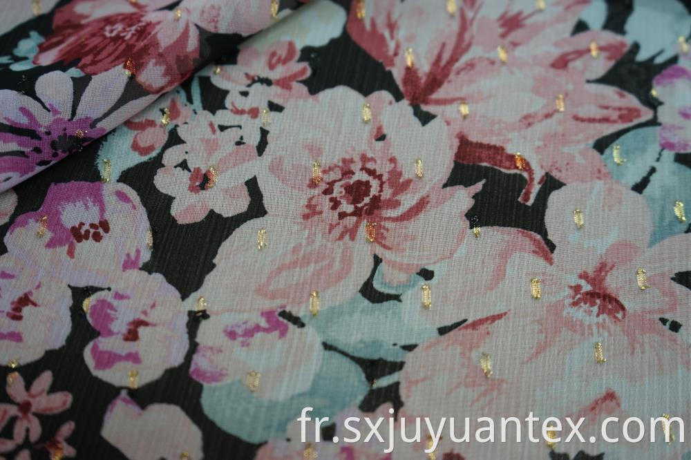 Polyester GGT Lurex Jacquard Print Fabric
